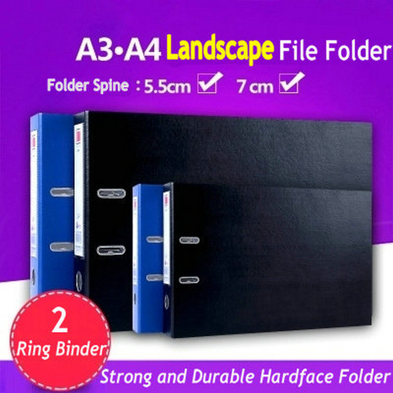 Landscape Lever Arch Folder A4 A3 Paper Organizer Document Folder 2-Rings Binder A4 File Folder