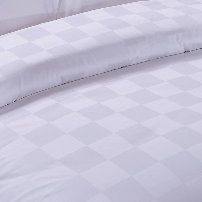 Khusus Gosend Bedcover Set Sprei Hotel Kotak Putih Uk 160X200X40
