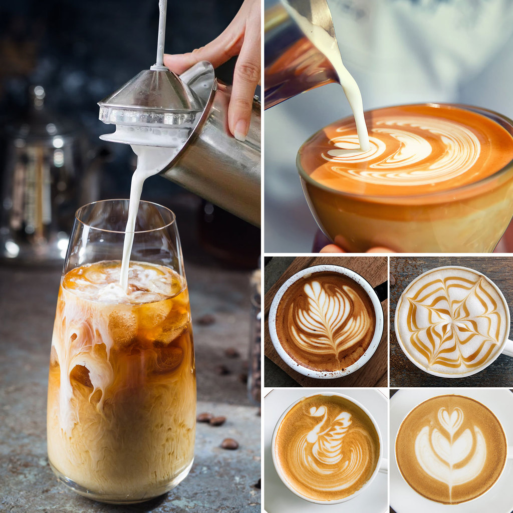 400 ml Manual Milk Frother 304 Stainless Steel Double Mesh Milk Creamer Handheld Latte Coffee Foam