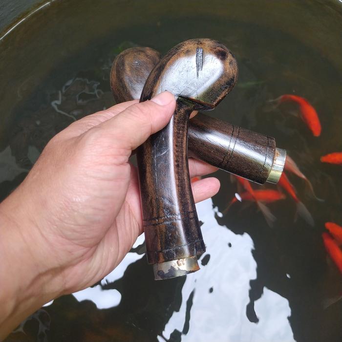 TERLARIS GAGANG HANDLE PERAH GOLOK PARANG KAYU UKIR SIAP PASANG READY