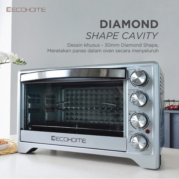 Ecohome Modern - Ecohome Oven Listrik Platinum Eop-888/Oven Ecohome - 38 Liter