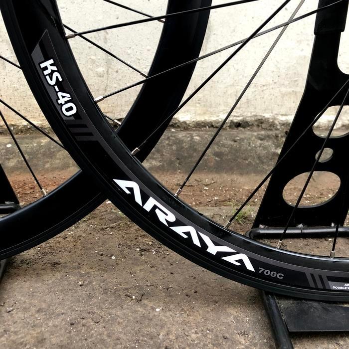 TERBARU wheelset araya ks40 32 hole spoke aero pipih fixie sepasang