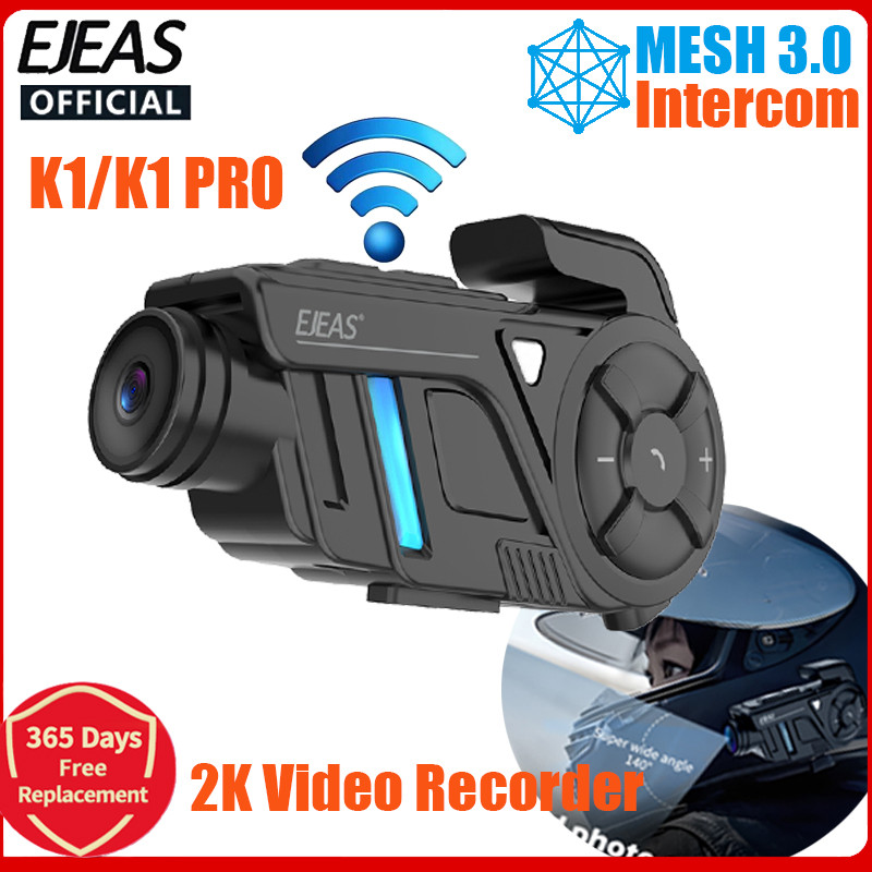 EJEAS K1/K1 Pro Motorcycle Helmet Mesh3.0 Intercom Headset 2K Video