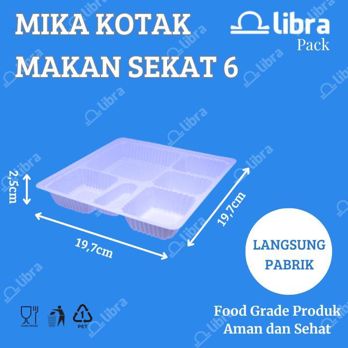 Mika Bento Sekat 6 PUTIH 50 pcs Bento Box / Tray Bento / Lunch Box