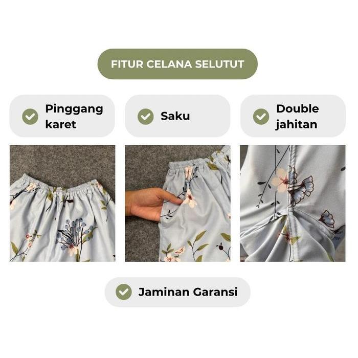 Flash Sale Paket Borong Isi 3Pcs - Celana Pendek Selutut Santai - Borong Mango Motif Nyaman Original