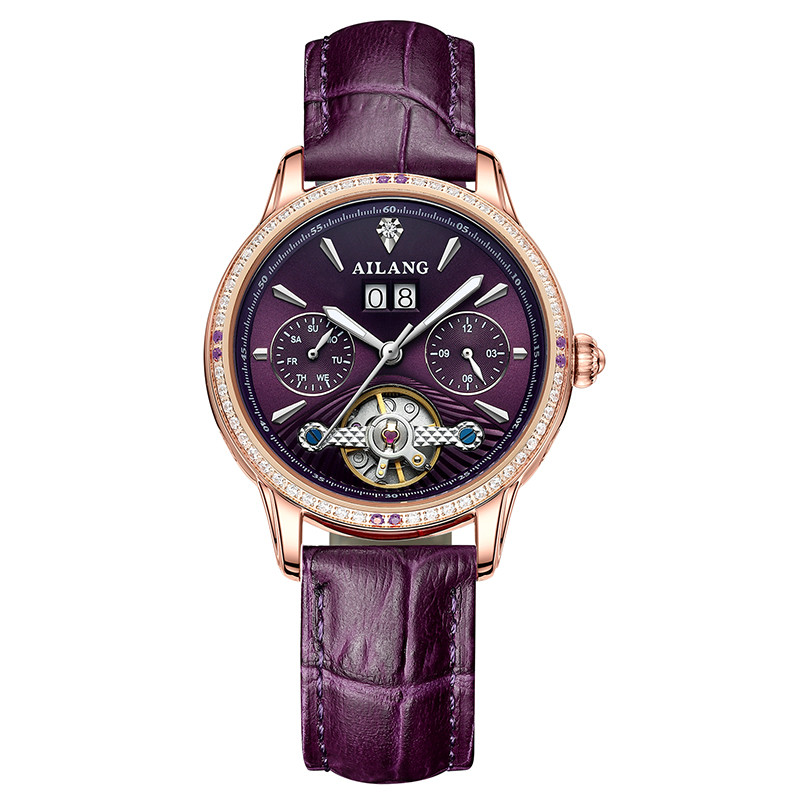 AILANG New Tourbillon Automati Mehanial Ladies th Skeleton terproof alendar Luxury Female Wristth
