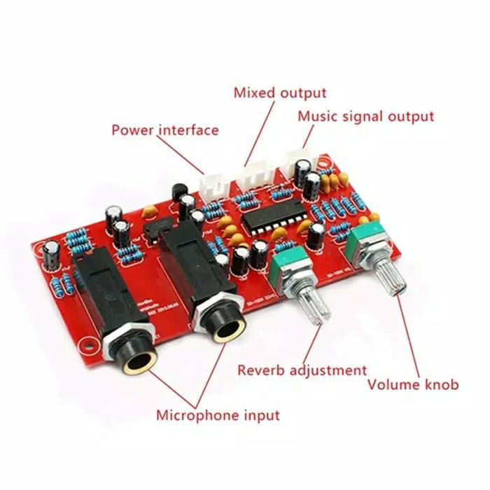 Ready Stok EM kit reverb audio kit pre amp mic pre amplifier mic echo efek