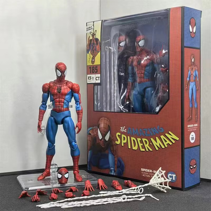 Genuine Ct Toys Spiderman Mafex 185 Classic Costume Anime Figure Ver Miles Morales 2099 Spiderman