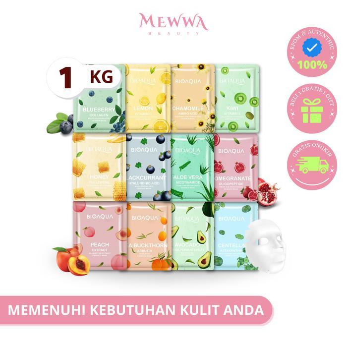 [ 1KG ] Paket Usaha Sheetmask Bioaqua Masker Wajah Mencerahkan