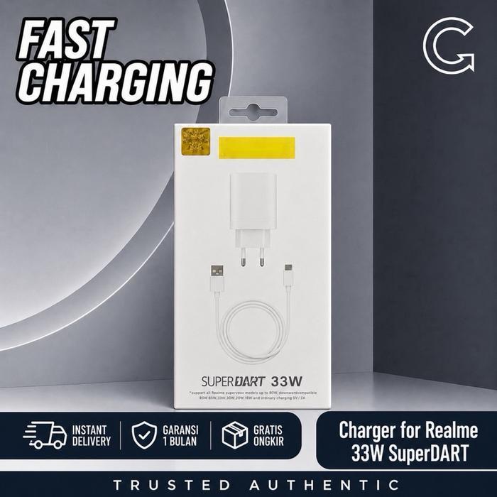 Realme Charger 33W Superdart + Kabel