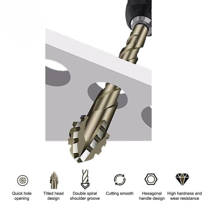 TERLARIS 7PCS 3-12mm Mata Bor Baja Tungsten Superkeras /Mata Bor Segitiga Super Keras/Untuk