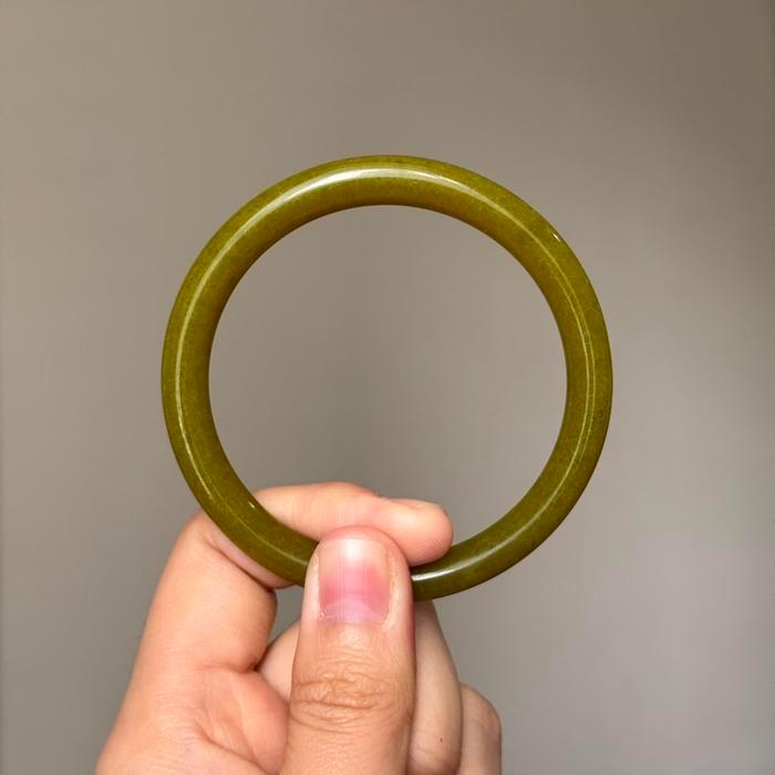 Gelang Bangle Giok Xiuyu Alpukat Tipis Asli Alami