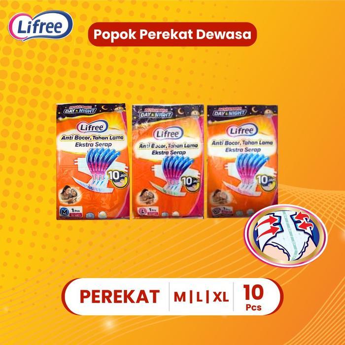 Home Shop - Paket Ekonomis  Lifree Popok Perekat Dewas M L Xl Isi 10 Pcs Terbaru 