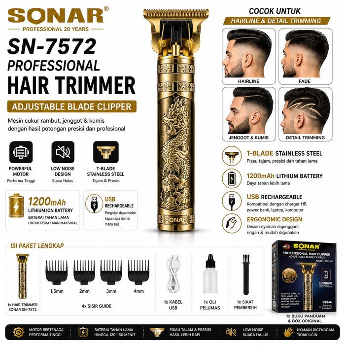 Kemei T99 Professional Hair Trimmer Kemei Metal Tube Gold 1200Mah Usb Type C Mesin Cukur Kumis