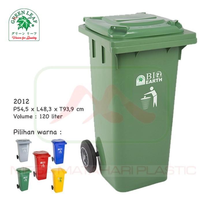 Tempat Sampah Roda Bio 120 Liter 2012 Green Leaf (Lebih Tebal)