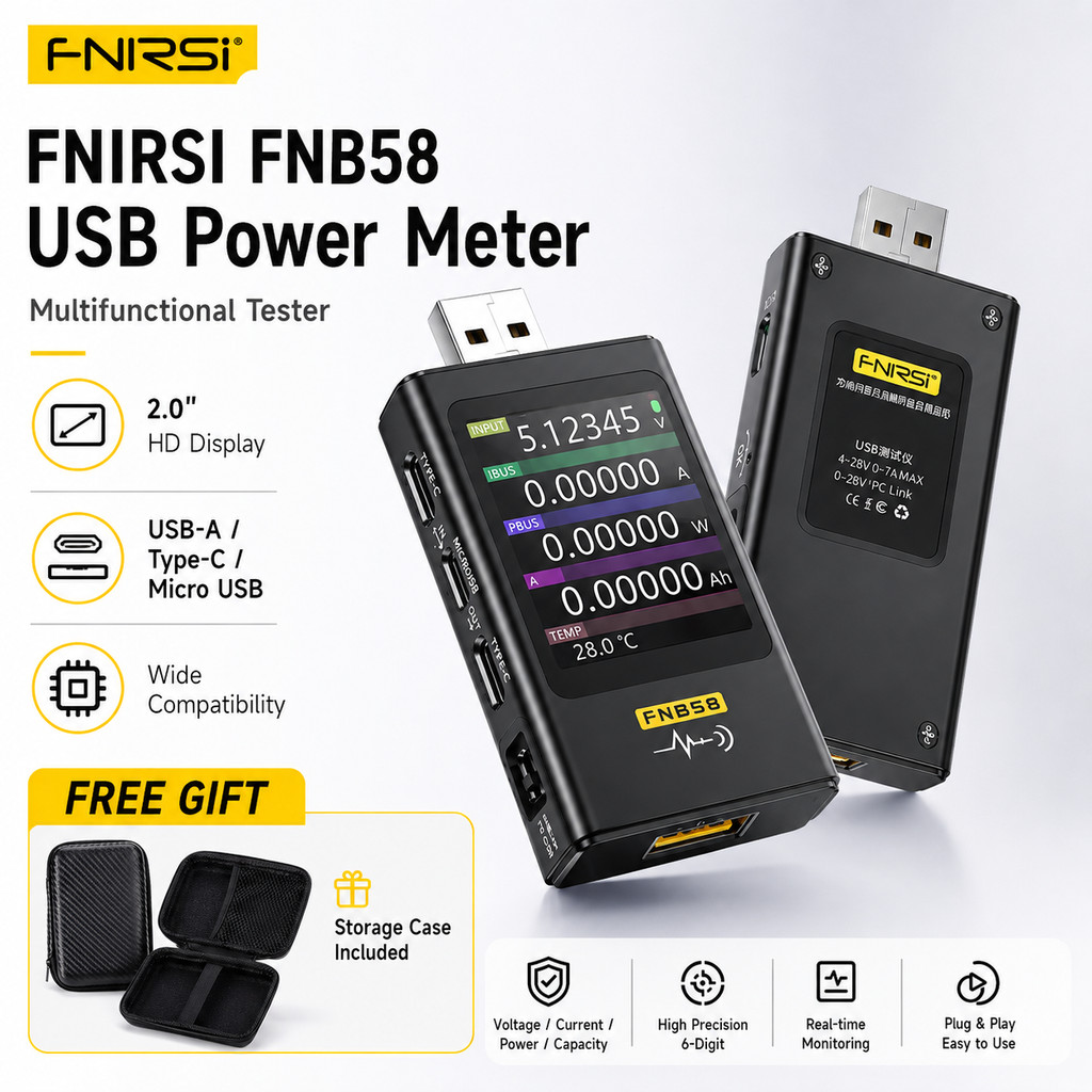 FNIRSI FNB58 USB Tester Type Voltage urrent Power Meter Fast harging Protool Detetor Trigger