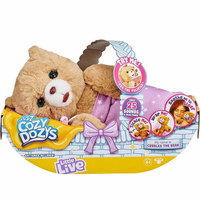 Little Live pets Cozy Dozy The Bear - Brown or Purple