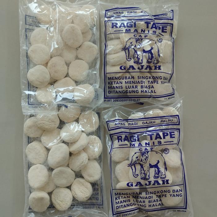 Ragi Tape Cap Gajah, Ragi Tape Singkong/Ketan, Ragi Manis