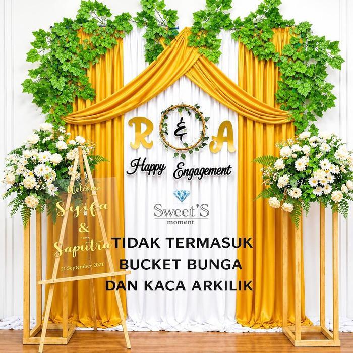 Backdrop Lamaran 2.2X2.2M Dekorasi Tunangan Set Backdrop Engagement