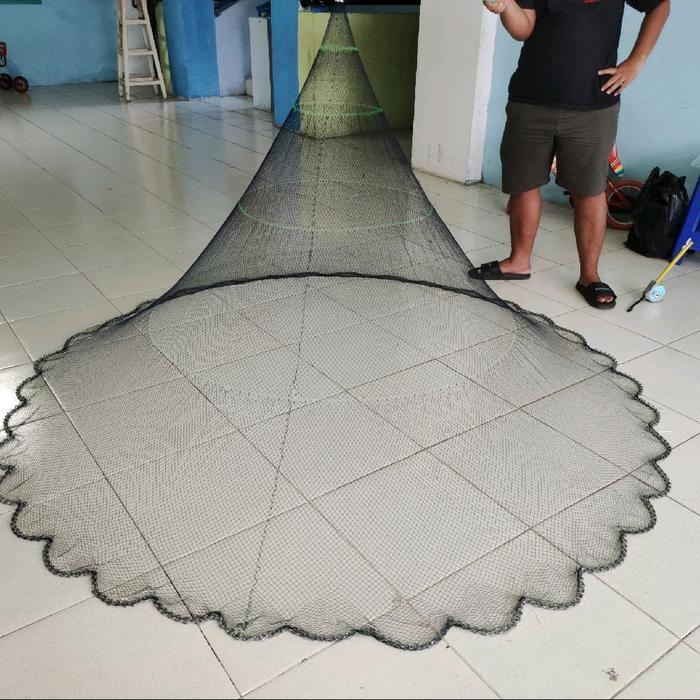 READY JALA IKAN JALA UDANG 2 METER BAHAN NILON D3 LUBANG JARI KELINGKING JALA SUNGAI JALA LEMPAR