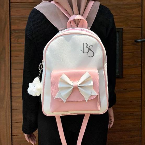 BRG BARU ZAFIRA Tas Ransel Sekolah Wanita Besar Kulit Sintetis Miniso T32 x L9 x P26cm dengan