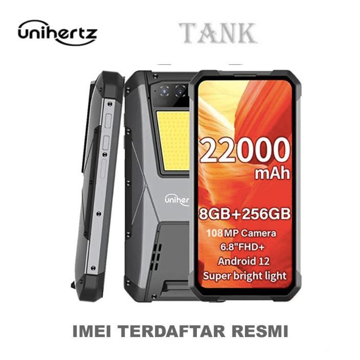 Unihertz Tank 8GB / 256GB NFC 66W Largest Battery 4G Rugged Smartphone - Tanpa Case, 8GB