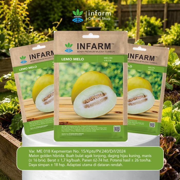Infarm - Benih Melon Lemomelo Unggul, Bibit Buah Melon Golden Super Bibit Buah Melon Berkualitas