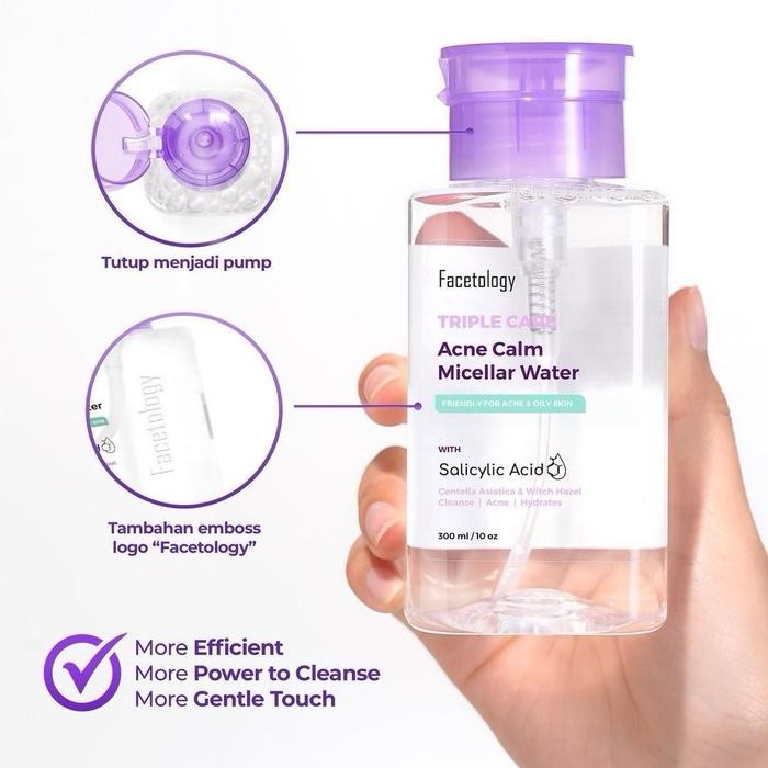 KJ (300ml) Facetology Micellar Water 300 ML Triple care hydra cleanse micellar water ACNE CALM