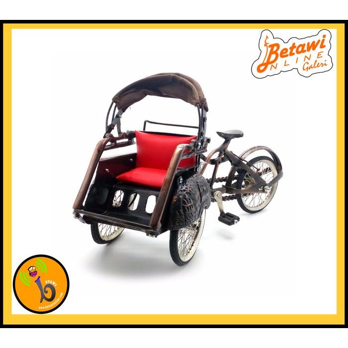 Ready Miniatur Becak Besi / Pajangan Miniatur Becak Besi / Hiasan Becak Besi
