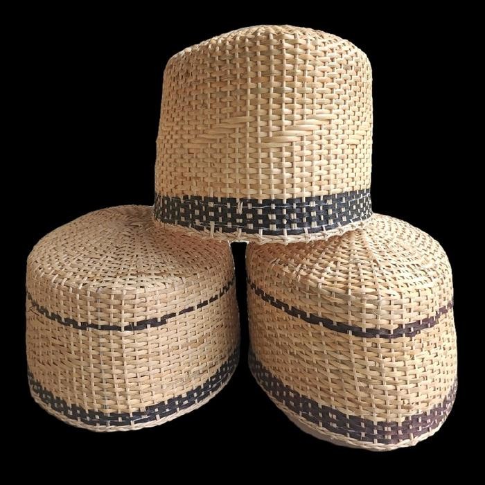 TERMURAH (GROSIR) PECI/KOPIAH KULIT ROTAN ASLI KHAS KALIMANTAN Kopiah Peci Bulat Nyaman Muslim READY