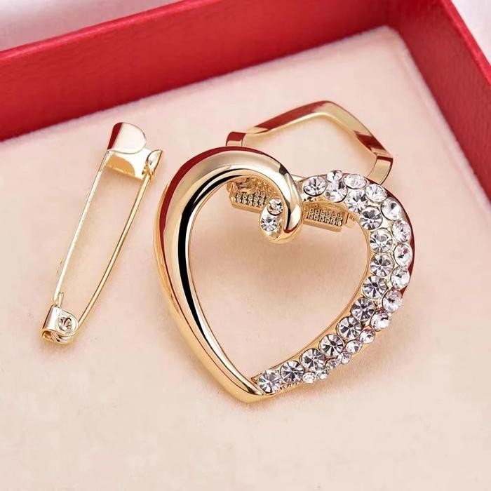 Bros ring kolong cincin penjepit peniti jilbab wanita brooch jilbab aksesoris hijab kerudung