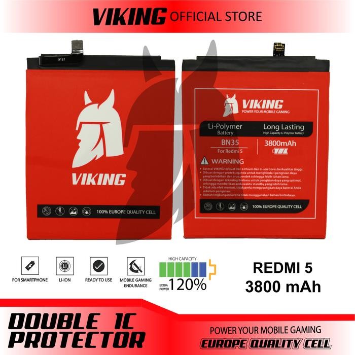 VIKING Baterai Xiaomi Redmi 5 BN35 Double Power