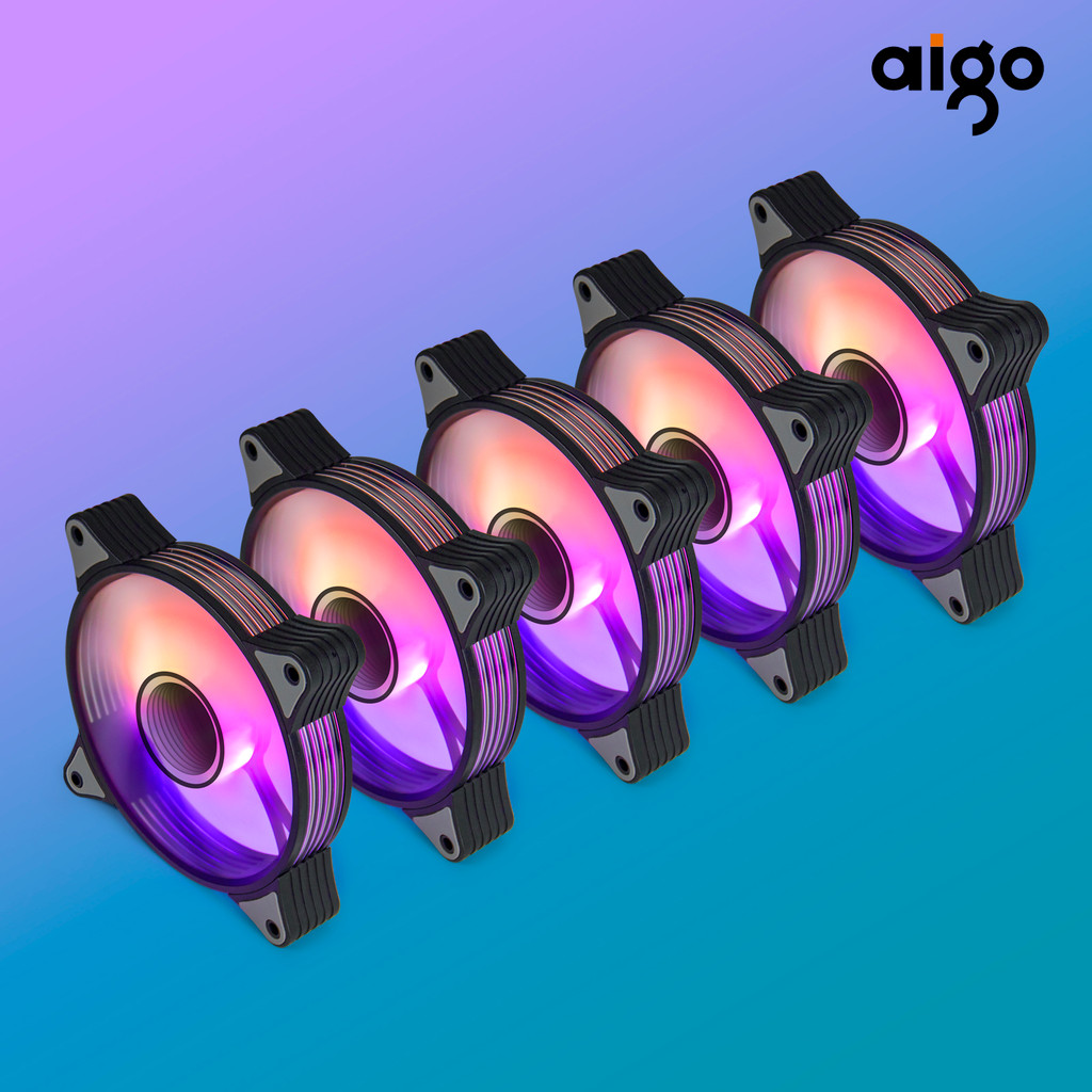 Aigo AR12PRO Computer Case fan ventoinha PC 120mm rgb fan 4pin PWM CPU Cooling fan 3pin5v Unlimited 