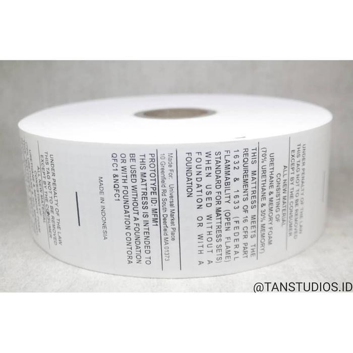 Label Pita Tafeta Sablon Label Baju Label Pakaian Washing Tag Label