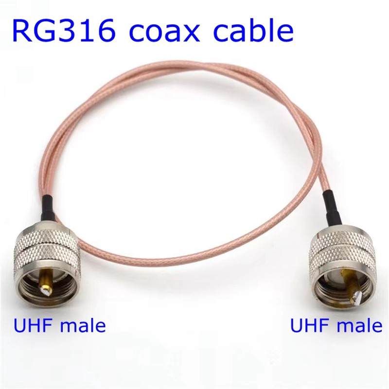 UHF PL259 for RG316 Cable Extension Conncetor UHF To UHF Male Male