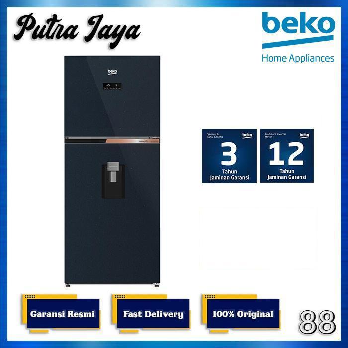 Kulkas 2 Pintu Beko Rdnt376E50Vdugbl / Rdnt 376E50 Vdugl With Dispenser Air 375 L