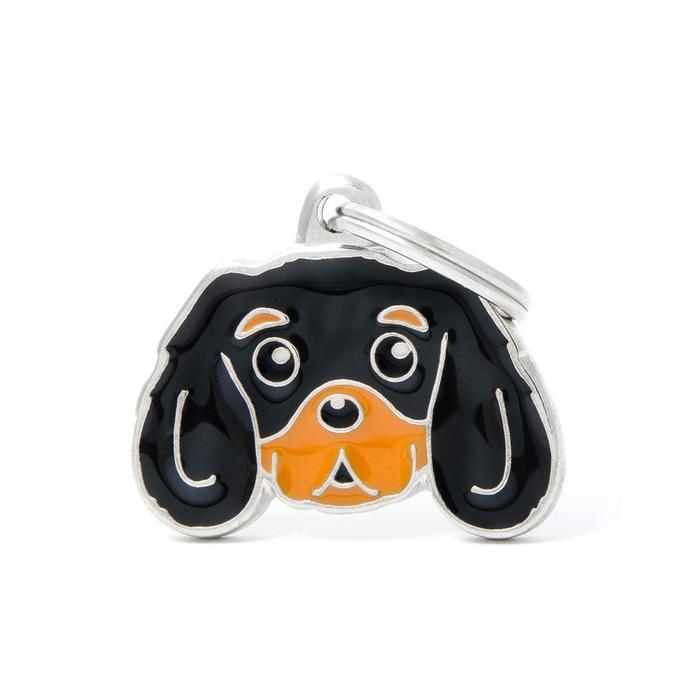 Myfamily Id Tag - Cavalier King Black & Tan Personalized Cat Dog Tag