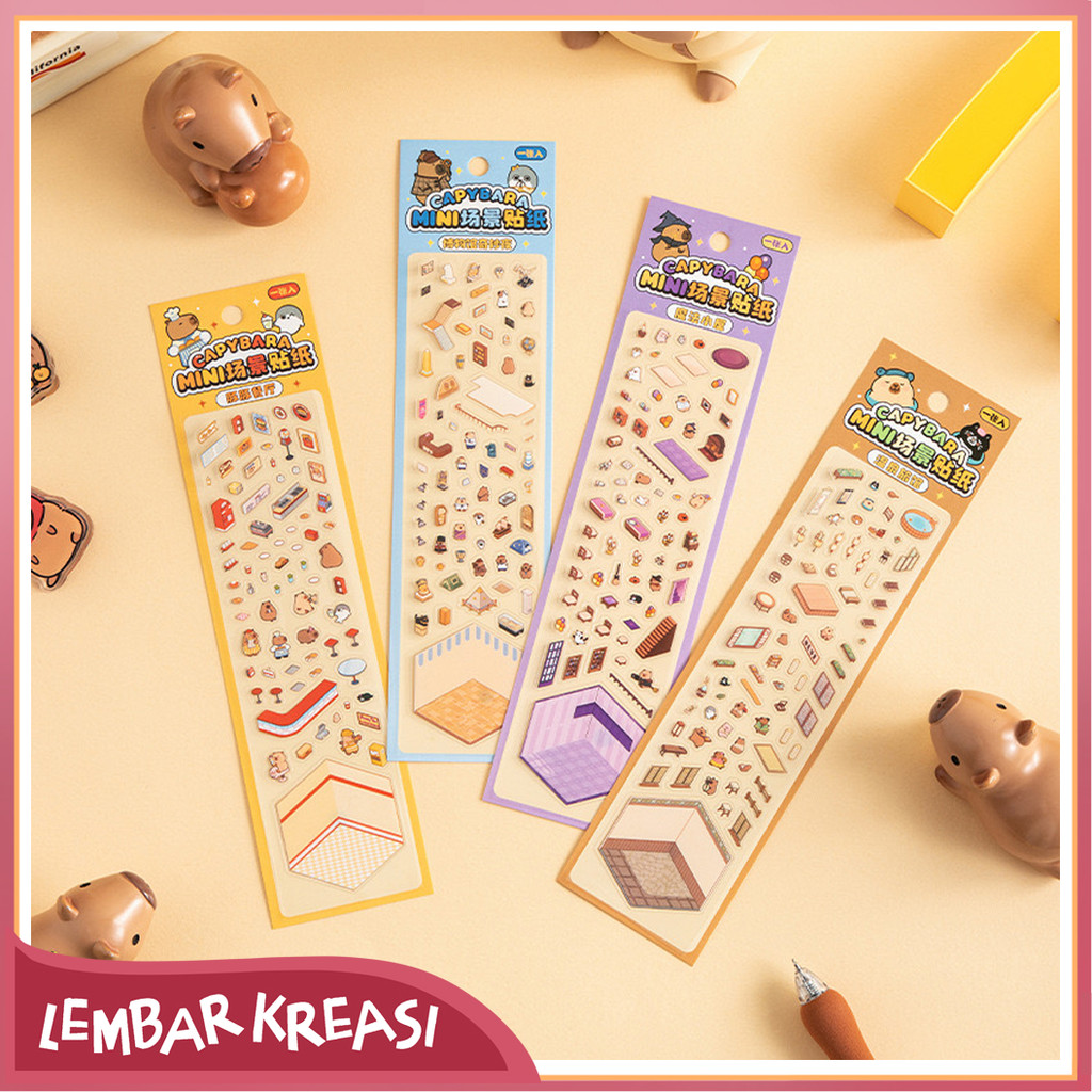 [BACA DESKRIPSI] Sticker DIY 3D Mini Cappybara Size Kecil Sticker Deco Premium 3D/ Sticker DIY / Sti