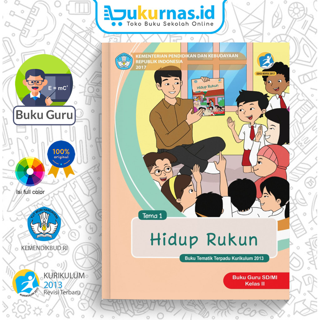 Buku Panduan Guru Tematik SD/MI Kelas 2 Tema 1 Hidup Rukun K13 Revisi Terbaru