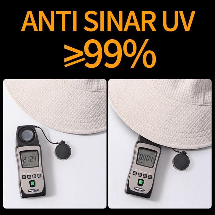 TOPI WANITA KOREA BERHIJAB PERLINDUNGAN MATAHARI BUCKET HAT PANTAI UV TOPI LEBAR VISOR LIPAT HAT