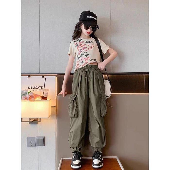 Celana Cargo Anak Perempuan Cargo Pants Celana Cargo Anak Import Premium Fashion Original
