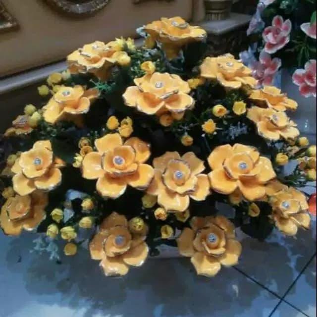 Bunga Rangkai Keramik London+ Bunga keramik capodimonte+ Bunga Mewah