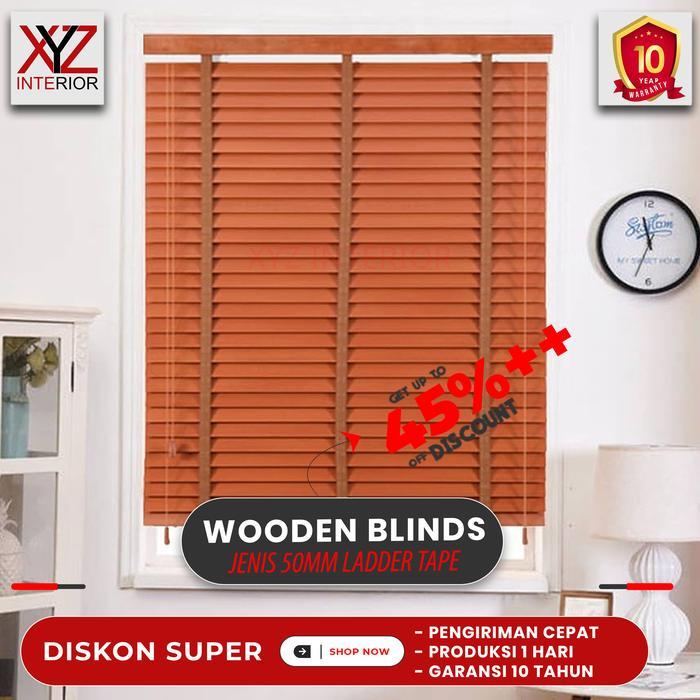 Wooden Blinds - Kerai Kayu - Tirai Kayu Horisontal Tirai Jendela - NOVE