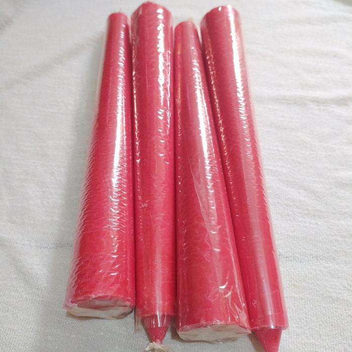 Premium Lilin Jumbo Merah Isi 4Pc / Lilin Jumbo Warna Merah Original