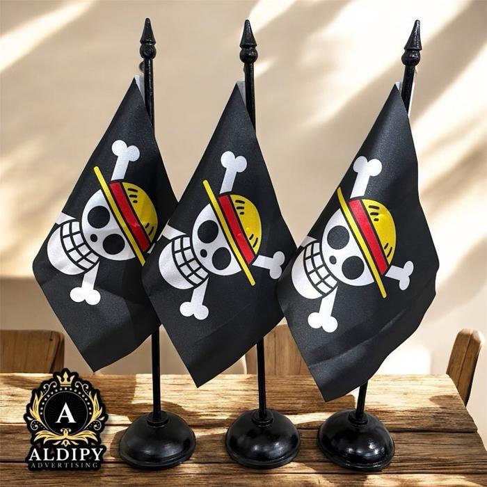 Bendera One Piece Bendera Meja One Piece Bendera One Piece Kecil Satu Set Bendera Meja One Piece +