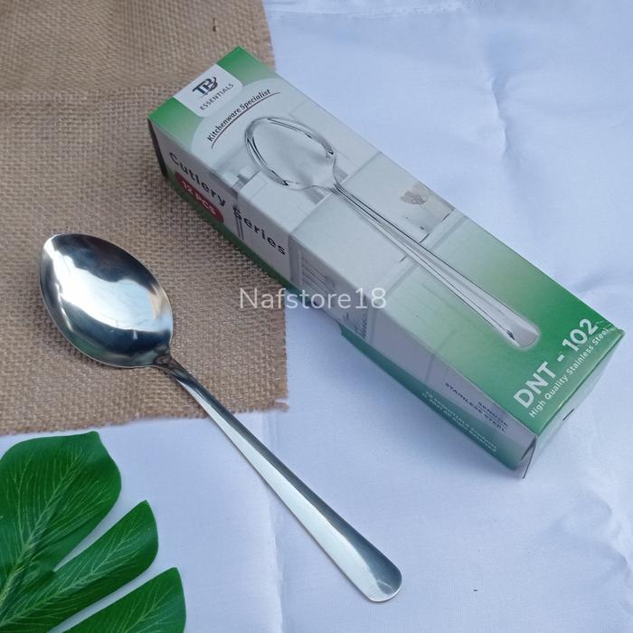 1Lusin (12pcs) Sendok Garpu Makan 102 Polos Stainless steel Sendok Hotel Restoran Polos DNT 102