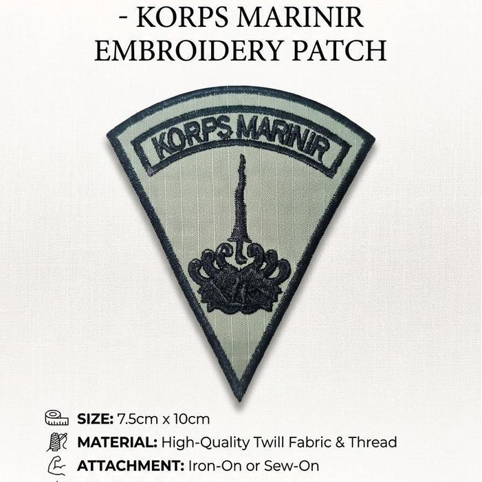 PATCH BORDIR SEGITIGA KORPS MARINIR PREMIUM QUALITY