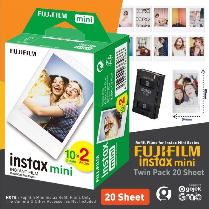 Premium Fujifilm Refill Instax Mini Film Twinpack Plain - 20 Lembar Original
