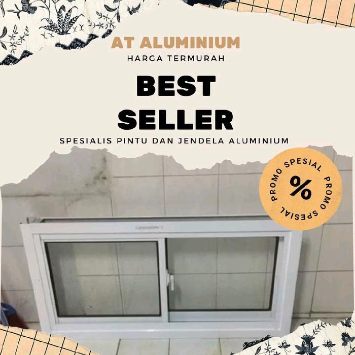 Jendela Sliding 40x120 Aluminium Inkalum Kualitas SNi dengan Kusen 3 Inch Kaca 5mm Full Harga Grosir