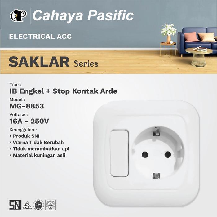 NEW Morgen Saklar MG-8853 Engkel + Stop Kontak Arde
